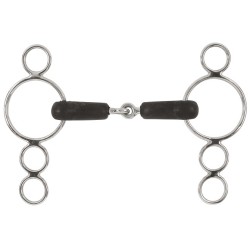 Dutch Gag Snaffle w/Four rings w/Rubber Mouth