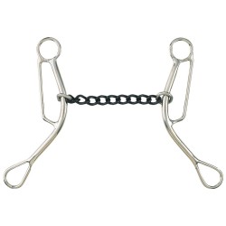 Barrel Racer Gag Snaffle Bit w/Sweet Iron Chain Mouth