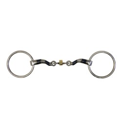 Ported Blue Sweet Iron Loose Ring Snaffle Mouth Horse Bit German Silver Rollers 