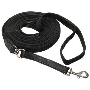 Black Leather Web Lunge Roller 