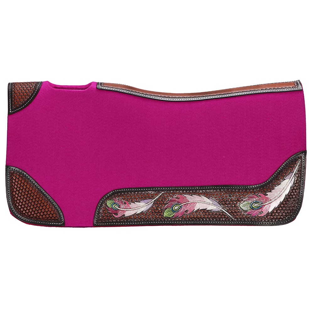 Showman Mini 20" X 20" Felt Saddle Pad W/Barbed Wire Tooled