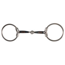 Blue Sweet Iron Western Dee Ring Snaffle Bit With Copper Inserts – *Ships Fast*