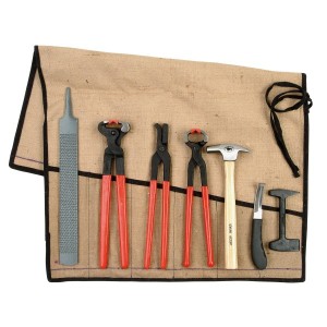 Swpeet 8Pcs Professional Farrier Tools Value Kit with Roll Pack