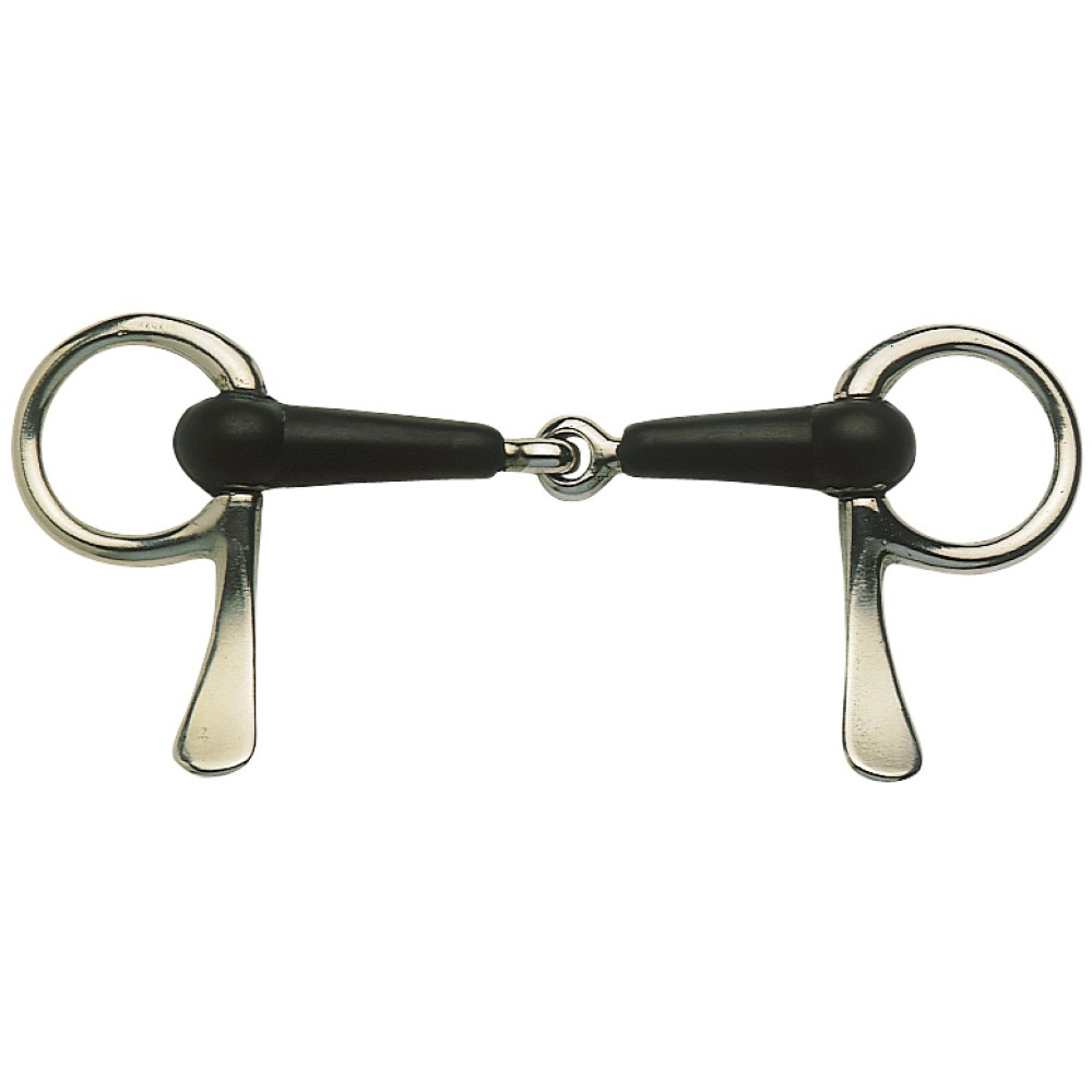 embout snaffle italien recouvert de cuir standardbred racing bit 5 en