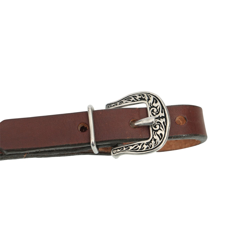 Brown Weaver Leather Basin Cowboy All Leather Curb Strap 