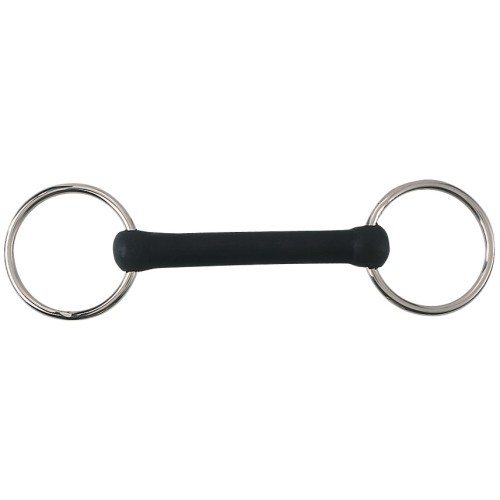 Loose Ring Snaffle Bit w/Flexible Rubber Mullen Mouth