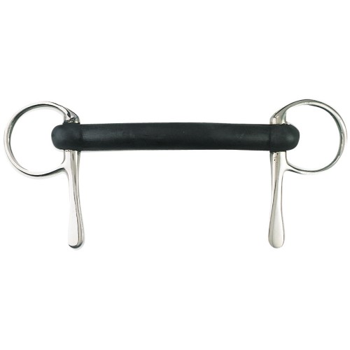 Half Spoon Snaffle Bit w/Hard Rubber Mullen Mouth