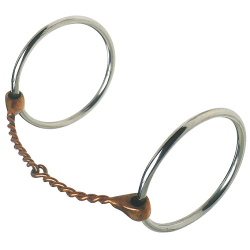 Loose Ring Snaffle Bit w/Twisted Thin Copper Wire Mouth