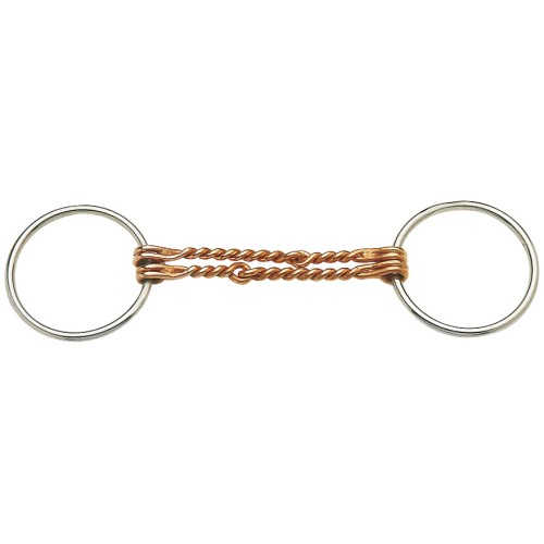 Loose Ring Snaffle Bit w/Twisted Double Copper Wire Mouth