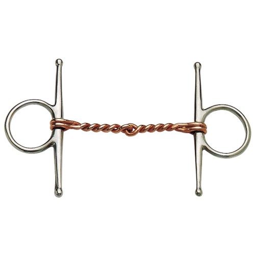 Full Cheek Snaffle Bit w/Twisted Copper Wire Mouth - 12.5cm