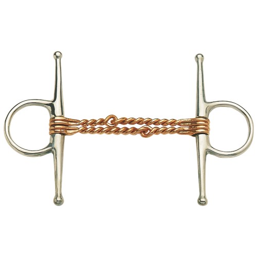 Full Cheek Snaffle Roller Mouth Horse Bit with copper inlays 12.5 cm BS3325 