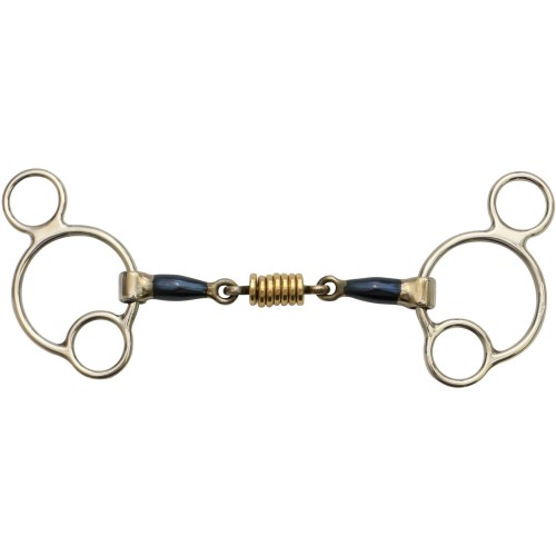 Blue Alloy Dutch Gag w/Three Rings w/Roller