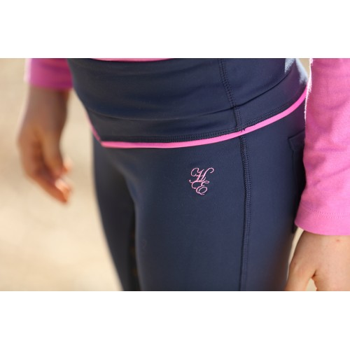 Huntington Girls Pull-On w/ Gel Stretch Breeches - Navy/Pink