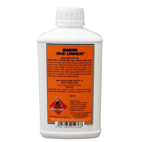 Radiol (MR) Liniment 500mL Saddlery Trading Saddlery Trading