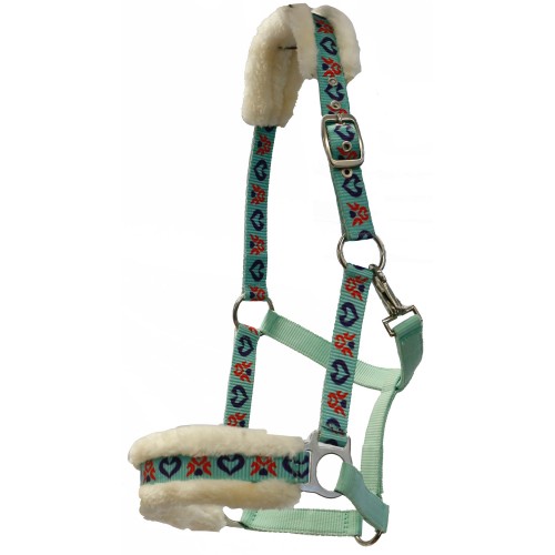 Rancher Fleece Halter Hearts and Horses