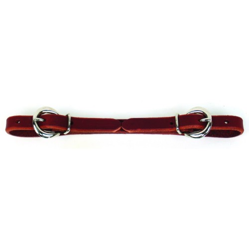 Professional's Choice Latigo Double Buckle Curb Strap Burgundy - 1/2