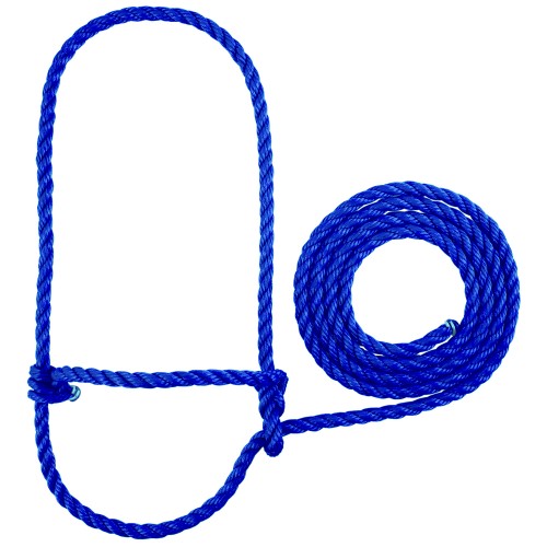 Weaver Poly Rope Cattle Halter w/Lead - Blue