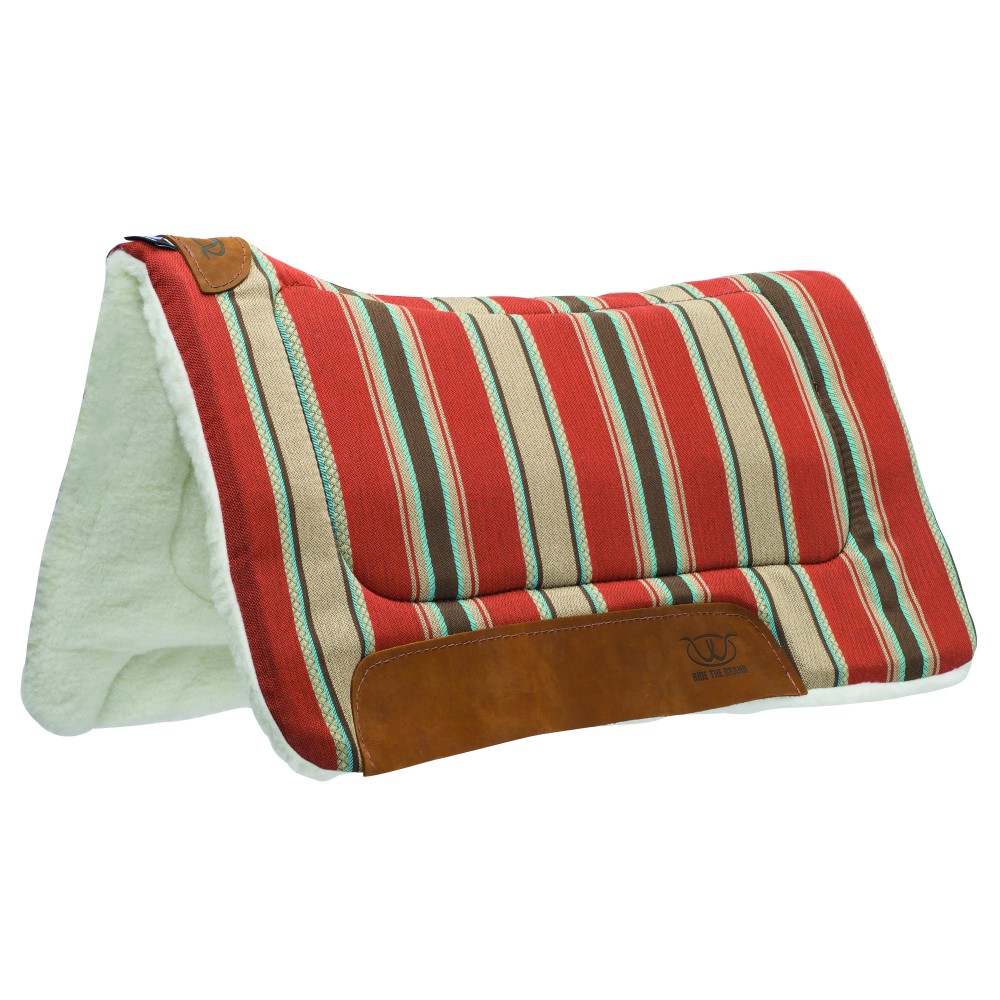 Weaver Contoured Saddle Pad 30"x30" Red/tan Saddlery Trading